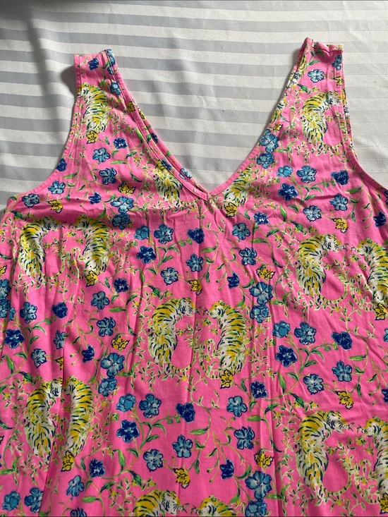 Lilly Pulitzer Dresses & Skirts - Summer Sale! Lilly Pulitzer Pink Floral V-Neck Tank with Blue & Yellow Accents
